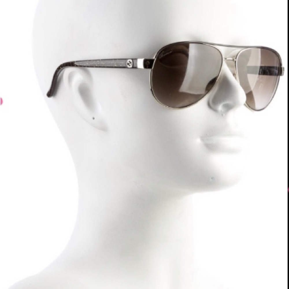Gucci Brown Gradient Aviator Sunglasses